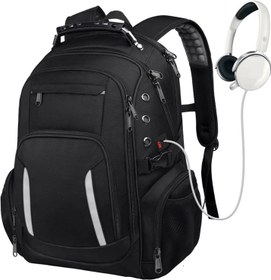 تصویر CoolBELL Laptop Backpack Fits 17.3 Inch Laptop Waterproof Travel School Backpack with USB and Headphones Jack Gift for Women amp Men Anti-theft Laptop Bag for Travel/School/Business - ارسال 15 الی 20 روز کاری 