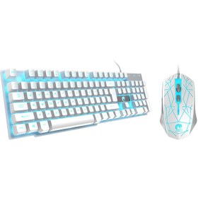 تصویر ست گیمینگ رایکو مدل T28 کد 2024-WHITE BLUE 