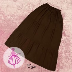 تصویر دامن بلند کرپ چی چی مد مدل کارامل 