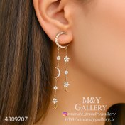 تصویر گوشواره ماه و ستاره بلند ژوپینگ 