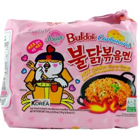 تصویر نودل پاکتی سامیانگ مدل کربونارا 135 گرمی – بسته 5 عددی Samyang Korean Buldak Carbonara Flavor Noodle 135 gr