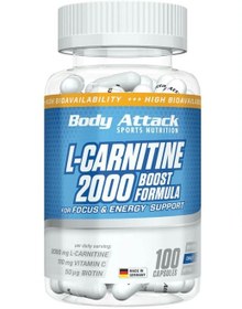 تصویر ال کارنتین 2000 100 کپسول بادی اتک BODY ATTACK L-CARNITINE 2000 100 Caps