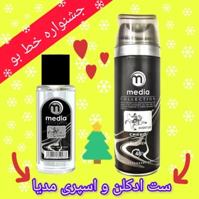 تصویر اسپری بدن مردانه طرح جدید مدل کرید اونتوس حجم 200میل مدیا Media Body Spray Creed Aventus For Men 200ml