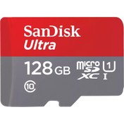 تصویر کارت حافظه 128 گیگابایت سن دیسک Microsd مدل Ultra کلاس 10 استاندارد UHS-I U1 