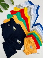 تصویر رکابی و شورت نخی پسرونه ۲تا ۱۰ سال 