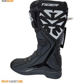 تصویر پوتین موتور سواری کراسی تایگر مدل T2 رنگ مشکی Cross Tiger Motorcycle Shoes Model T2 Black