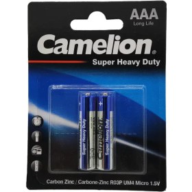 تصویر باتری Super Heavy Duty نیم قلمی کملیون بسته 2تایی اندازه AAA ا Camelion Super Heavy Duty AAA Battery *2 Camelion Super Heavy Duty AAA Battery *2