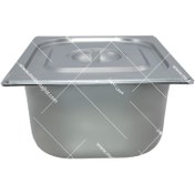 تصویر بن ماری استیل ۱/۲ عمق ۱۵ سانت با درب 