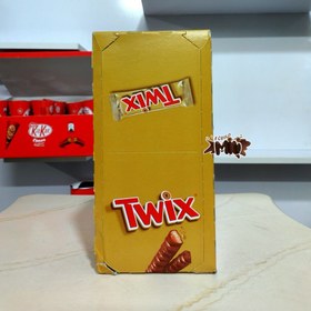 تصویر شکلات دابل توييکس با مغز کرم کارامل روکش شکلات ( بسته 25 عددی ) TWIX مدل Twix Twix Twin Chocolate Bars 25x50gr