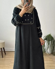 تصویر مانتو عبایی پرگل 