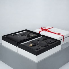 تصویر ست هدیه چرم زنانه دو طبقه 