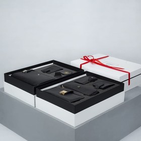 تصویر ست هدیه چرم زنانه دو طبقه 