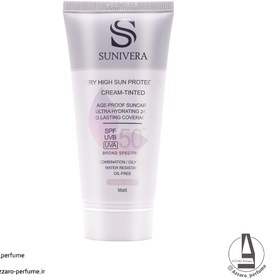 تصویر کرم ضد آفتاب سانیورا رنگی پوست چرب بژ روشن light Beige حجم 50 میل Sunivera Very High Sun Protect Cream - 1 Light Beige - Matt