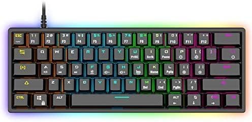 خرید و قیمت RGB Mechanical Gaming Keyboard, 61 Keys USB Ergonomic