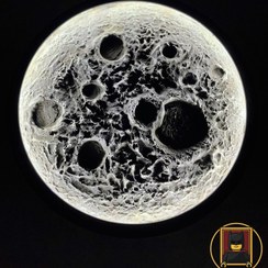 تصویر تابلو دیواری ماه با نور LED طرح سطح واقعی 