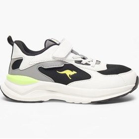 تصویر کفش ورزشی پسرانه با طراحی پنل و بند چسبی برند kangaroos Boys' Panelled Sports Shoes with Hook and Loop Closure