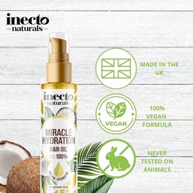 تصویر روغن مو آبرسان نارگیل اینکتو ۱۰۰ میل INECTO Miracle Hydration Natural Coconut Oil - 100 ml