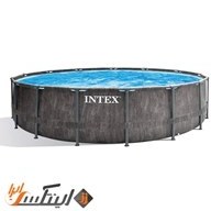 تصویر استخر پیش ساخته برزنتی طرح چوب اینتکس قطر 457 intex 26742