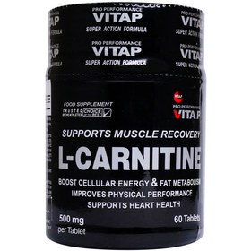 تصویر قرص ال کارنیتین 500 میلی گرم بسته 60 عددی ویتاپ Vitap L Carnitine 500mg 60 Tablets