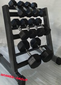 تصویر جا دمبلی(رک دمبل) شش ضلعی کوچک وینر گروپ Dumbbell holder