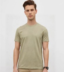 تصویر تی شرت مردانه ساده بیسیک پارچه پنبه براش کد T875t تا سایز 3XL Men's Plain T-shirt Basic Cotton Cotton Cotton Code T875t