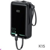 تصویر پاوربانک ترانیو مدل T-K15 ظرفیت ۲۰۰۰۰ میلی‌آمپر ساعت فست شارژ 