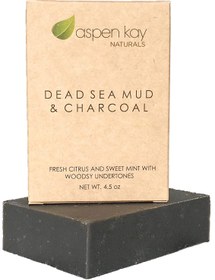 تصویر Aspen Kay Naturals Handmade Dead Sea Mud Soap Bar, Activated Charcoal & Pure Essential Oils, 4.5 oz Bar 1 Pack 