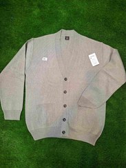 تصویر ژاکت بافت یقه هفت مردانه (تریکو لی موند )فری سایزXLدارای طرح و رنگ متنوع - طوسی روشن ساده / XL/40/42/44 