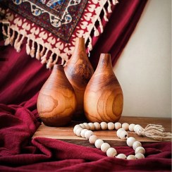 تصویر گلدان چوبی دست ساز مدل کاچ 