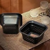 تصویر تفاله گیر استیل مشکی مربع یونیک 