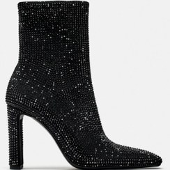 تصویر ZARA HIGH-HEEL ANKLE BOOTS WITH RHINESTONES 