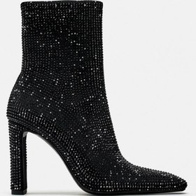 تصویر ZARA HIGH-HEEL ANKLE BOOTS WITH RHINESTONES 