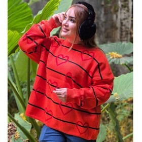 تصویر تیشرت بافت قلب خطی عمده (پک 6 عددی) 