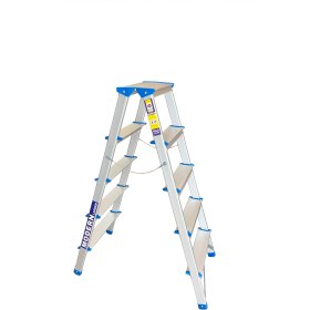 تصویر نردبان مدرن ۱۰ پله آلومینیومی دو طرفه 