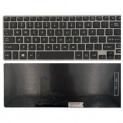 تصویر کیبورد لپ تاپ توشیبا Toshiba Portege Z30 مشکی با فریم نقره ای 