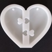 تصویر قالب سیلیکونی رزین قلب دوتکه طرح لاو 
