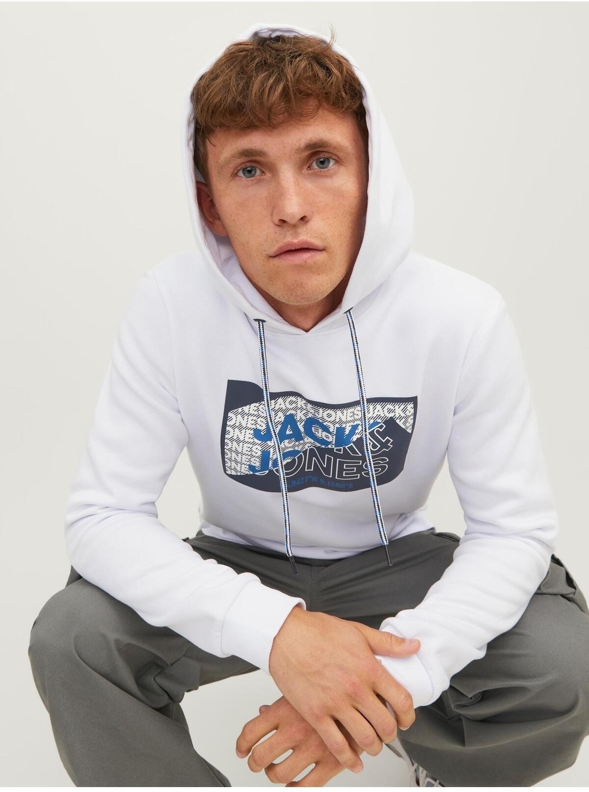 Sweat à capuche logan aw23 bleu marine homme - Jack & Jones