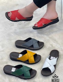 تصویر صندل چرم طبیعی همراز - قرمز / ۳۸ 