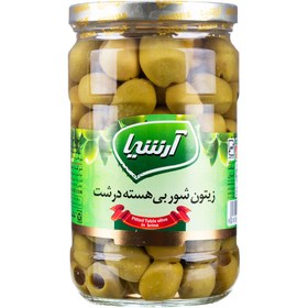 تصویر زیتون سبز شور بدون هسته 660 گرمی آرشیا 
