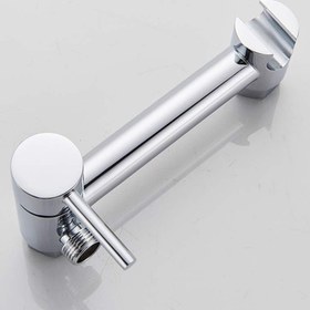 تصویر ست شیر توالت میکس آب سرد و گرم به همراه شاتاف و شلنگ - استیل Hot and cold water mix toilet faucet set with faucet and hose