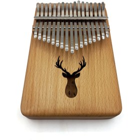 تصویر کالیمبا 17 تیغ چوب راش طرح گوزن کد 160004 