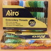 تصویر نخ گلدوزی آیرو(َAiro)بسته100عددی (با کیفیت بالا) ا Airo embroidery thread Airo embroidery thread