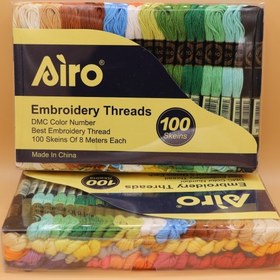تصویر نخ گلدوزی آیرو(َAiro)بسته100عددی (با کیفیت بالا) ا Airo embroidery thread Airo embroidery thread