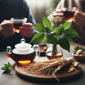 تصویر چای سبز و جنسینگ نیوشا 20 عددی| Ginseng + Green Tea 