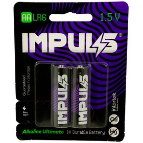 تصویر باتری نیم قلمی 1.5V ایمپالس مدل IMPULS Alkaline Ultimate مجموعه 2 عددی 