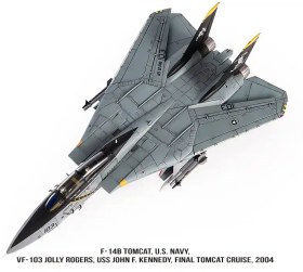 تصویر ماکت جنگنده اف 14 تامکت نیروی دریایی امریکا | JC Wings 1:72 Grumman F-14B Tomcat USN VF-103 Jolly Rogers 