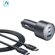 تصویر شارژر فندکی 167.5 وات نسل پنجم انکر Anker Nano Car Charger (167.5W, 3 Ports) – مدل A2737 