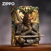 تصویر فندک بنزینی Custom Zippo طرح شاه میمون (طراحی 540 درجه ) 