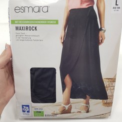 تصویر دامن میدی چپ و راستی برند اسمارا رنگ سورمه ای 