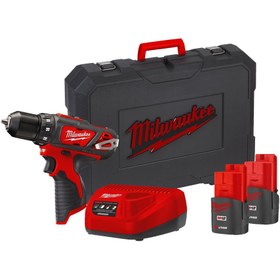 تصویر دریل شارژی M12 BDD میلواکی Milwaukee M12 BDD-202C 12V Compact Drill/Driver